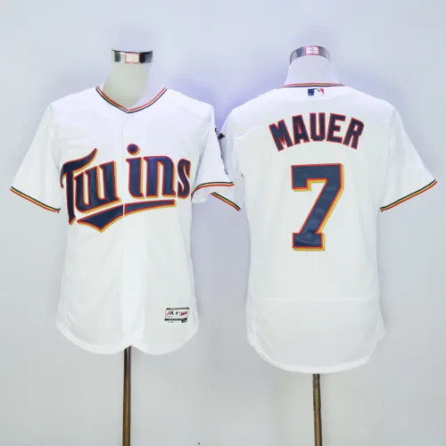Minnesota Twins 7 Joe Mauer Flexbase Baseball Jersey White