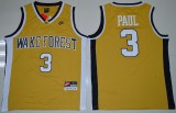 Wake Forest Demon Deacons 3 Chris Paul College Basketball Jersey Gold