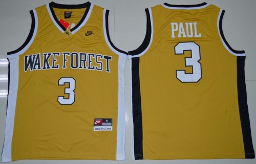 Wake Forest Demon Deacons 3 Chris Paul College Basketball Jersey Gold