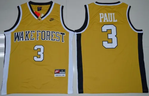 Wake Forest Demon Deacons 3 Chris Paul College Basketball Jersey Gold