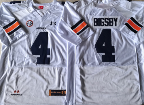 Auburn Tigers 4 Tank Bigsby College Football Throwback Jersey White