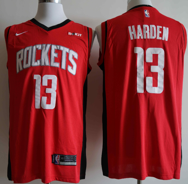 Nike Houston Rockets 13 James Harden Basketball Jersey Red City Edition