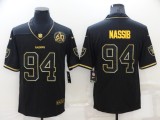 Oakland Raiders 94 Carl Nassib Football Jersey Legend Black gold Retro
