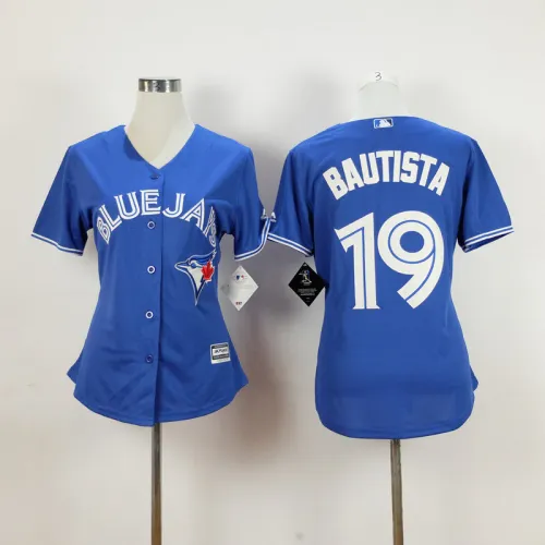 Women Toronto Blue Jays 19 Jose Bautista Baseball Jersey Blue
