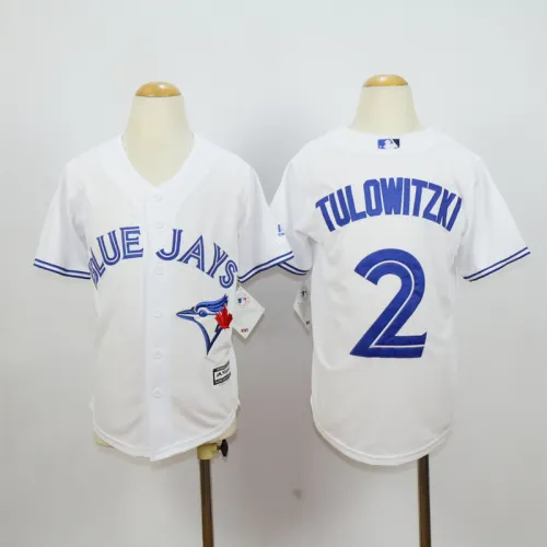 Youth Toronto Blue Jays 2 Troy Tulowitzki Baseball Jersey White