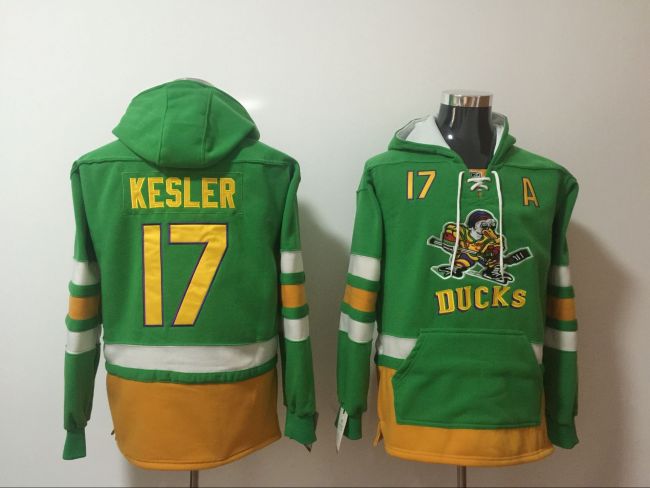 Classic Anaheim Ducks 17 Ryan Kesler Ice Hoodies Hockey Jersey Green