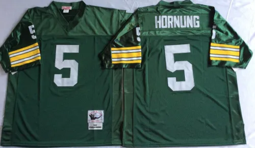 Green Bay Packers 5 Paul Hornung Football Jersey Green Retro