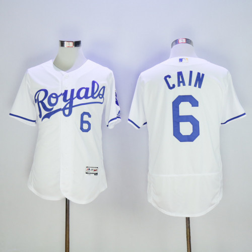 Kansas City Royals 6 Lorenzo Cain Flexbase Baseball Jersey White Champion