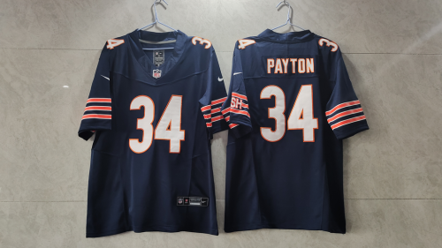 Chicago Bears 34 Walter Payton Football Jersey Navy Blue Three Dynasties
