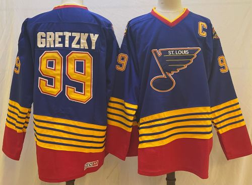 St. Louis Blues 99 Wayne Gretzky Ice Hockey Jersey Red Retro