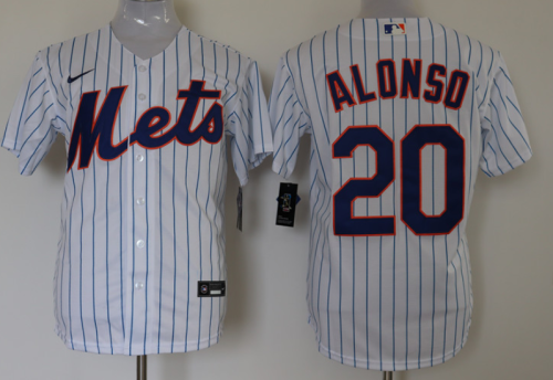 Nike New York Mets 20 Pete Alonso Baseball Jersey White Fans