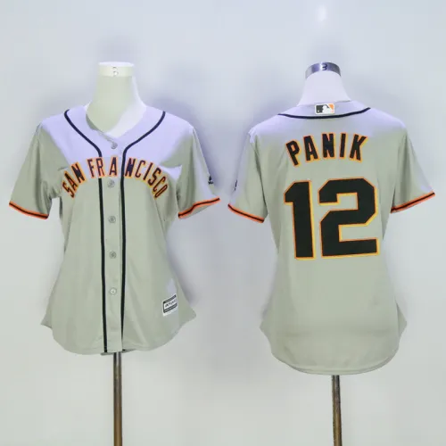 Women San Francisco Giants 12 Joe Panik Baseball Jersey Gray