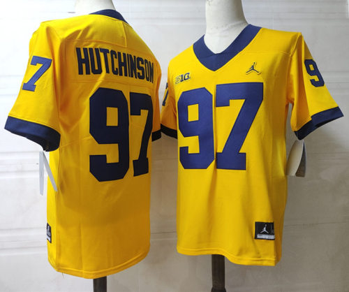 Brand Michigan Wolverines 97 Aidan Hutchinson College Football Jersey Yellow