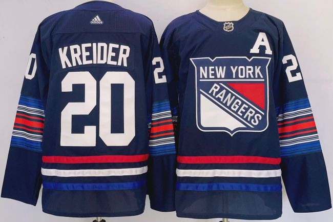 Adidas New York Rangers 20 Chris Kreider Ice Hockey Jersey Nany Blue