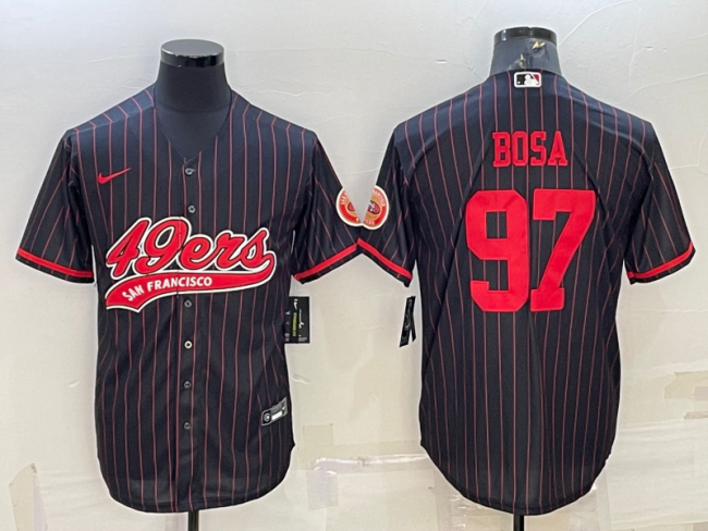 San Francisco 49ers 97 Nick Bosa Baseball Jersey Black