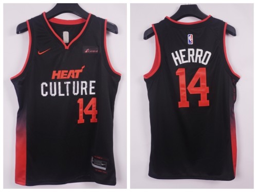 Nike Miami Heat 14 Tyler Herro Basketball Jersey Black City Edition