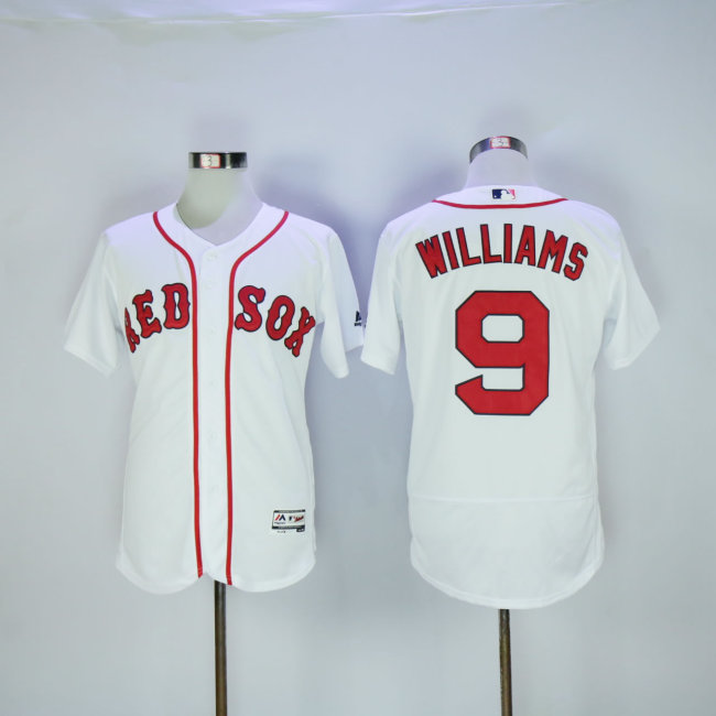 Boston Red Sox 9 Ted Williams Flexbase Baseball Jersey White