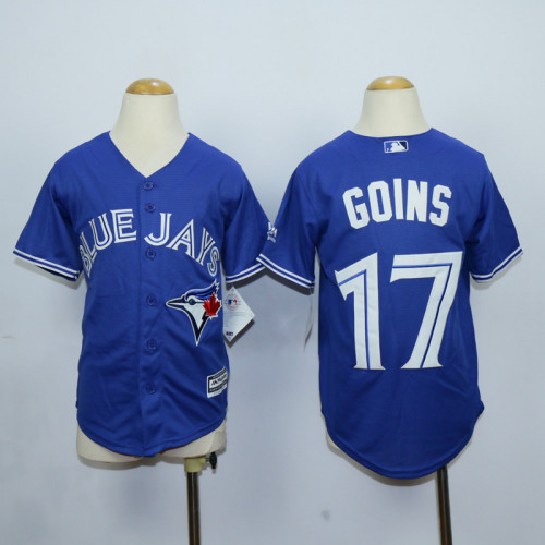 Youth Toronto Blue Jays 17 Ryan Goins Baseball Jersey Blue