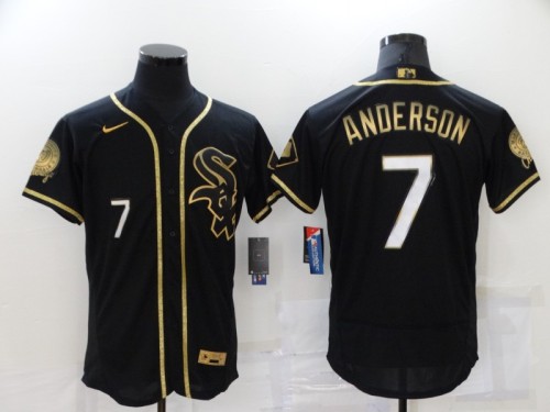Nike Chicago White Sox 7 Tim Anderson  Flexbase Baseball Jersey Black