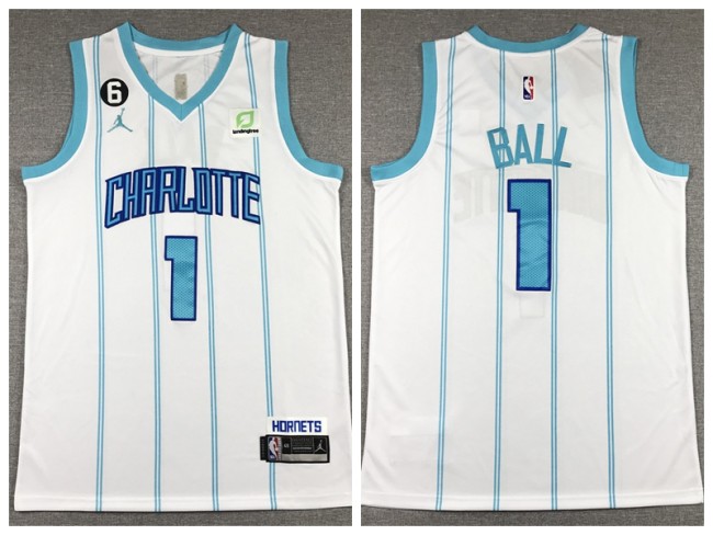 Jordan New Orleans Hornets 1 Lamelo Ball Basketball Jersey White