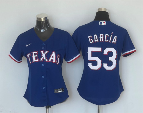 Women Nike Texas Rangers 53 Adolis García Baseball Jersey Blue