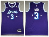Nike Los Angeles Lakers 3 Anthony Davis Basketball Jersey purple 75th Anniversary Edition
