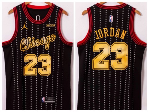 Jordan Chicago Bulls 23 Michael Jordan Basketball Jersey Black