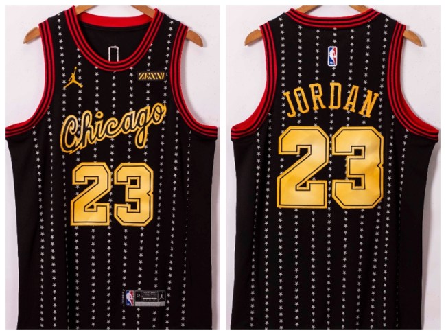Jordan Chicago Bulls 23 Michael Jordan Basketball Jersey Black