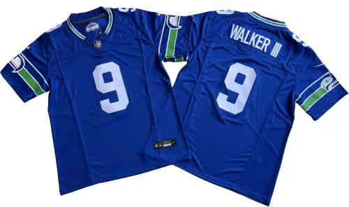 Seattle Seahawks 9 Kenneth Walker III Football Jersey Blue Three Dynasties