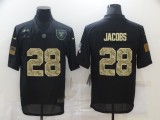 Oakland Raiders 28 Josh Jacobs  Football Jersey Salute camo