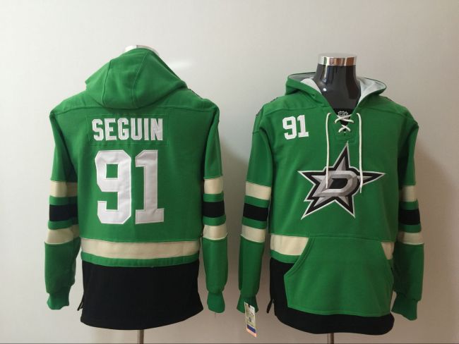 Classic Dallas Stars 91 Tyler Seguin Ice Hoodies Hockey Jersey Green