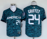 All Star Nike Seattle Mariners 24 Ken Griffey Baseball Jersey GREEN