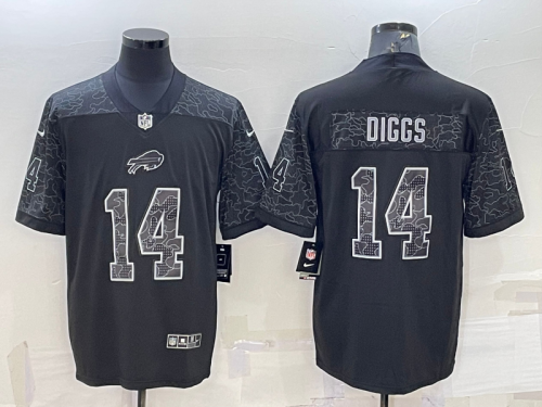 Buffalo Bills 14 Stefon Diggs Football Jersey Black Reflector