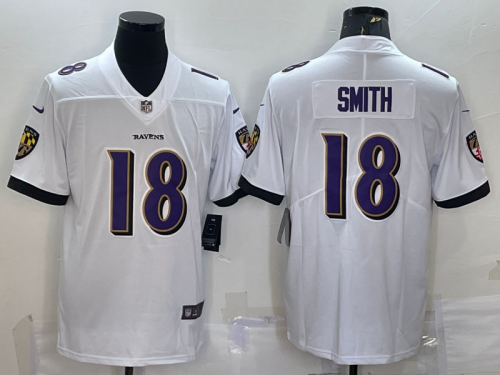 Baltimore Ravens 18 Roquan Smith Football Jersey Limited White