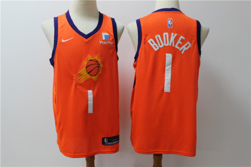 Nike Feinikesi suns 1 Devin Booker Basketball Jersey Orange Fans Edition