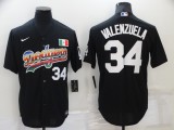 Nike Los Angeles Dodgers 34 Fernando Valenzuela Baseball Jersey Black