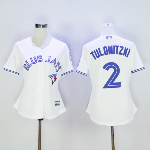 Women Toronto Blue Jays 2 Troy Tulowitzki Baseball Jersey White