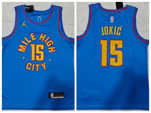 Nike Denver Nuggets 15 Nikola Jokić Basketball Jersey Blue