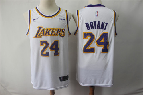 Nike Circular collar Los Angeles Lakers 24 Kobe Bryant Basketball Jersey White