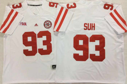 Nebraska Cornhuskers 93 Ndamukong Suh College Football Jersey White