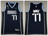 Nike Dallas Mavericks 77 Luka Doncic Basketball Jersey Navy Blue