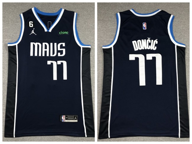 Nike Dallas Mavericks 77 Luka Doncic Basketball Jersey Navy Blue