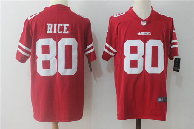 San Francisco 49ers 80 Jerry Rice Football Jersey Legend Red