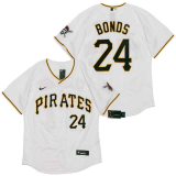 Nike Pittsburgh Pirates 24 Barry Bonds Flexbase  Baseball Jersey White