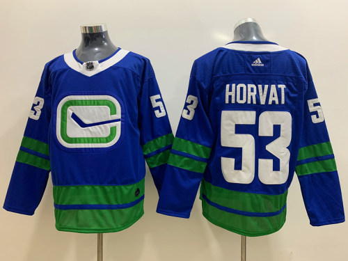 Adidas Classic Vancouver Canucks 53 Bo Horvat Ice Hockey Jersey Blue