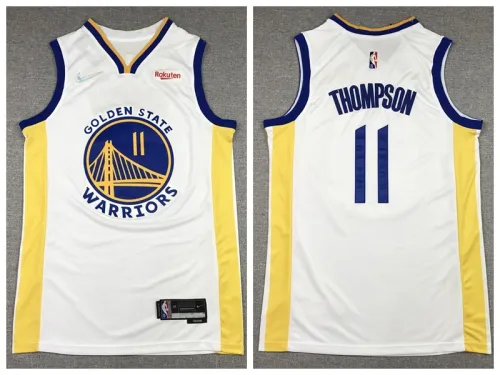 Nike Golden State Warrior 11 klay Thompson Basketball Jersey White 75th anniversary