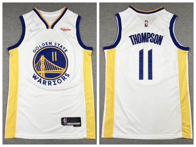 Nike Golden State Warrior 11 klay Thompson Basketball Jersey White 75th anniversary