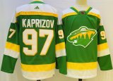 Adidas Minnesota Wild 97 Kirill Kaprizov Ice Hockey Jersey Green