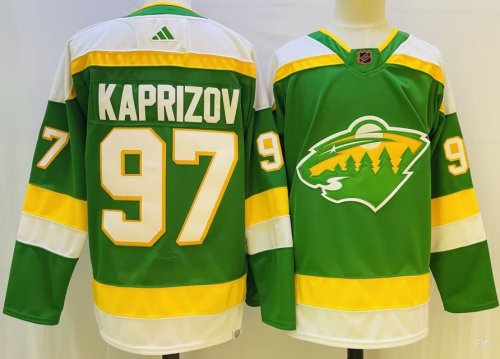 Adidas Minnesota Wild 97 Kirill Kaprizov Ice Hockey Jersey Green