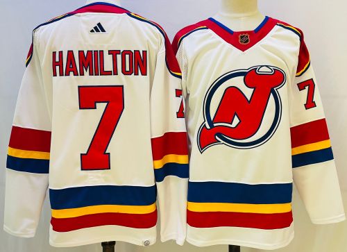 Adidas New Jersey Devils 7 Dougie Hamilton Ice Hockey Jersey White